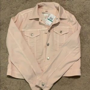 Michael Kors pink jean jacket size L.
